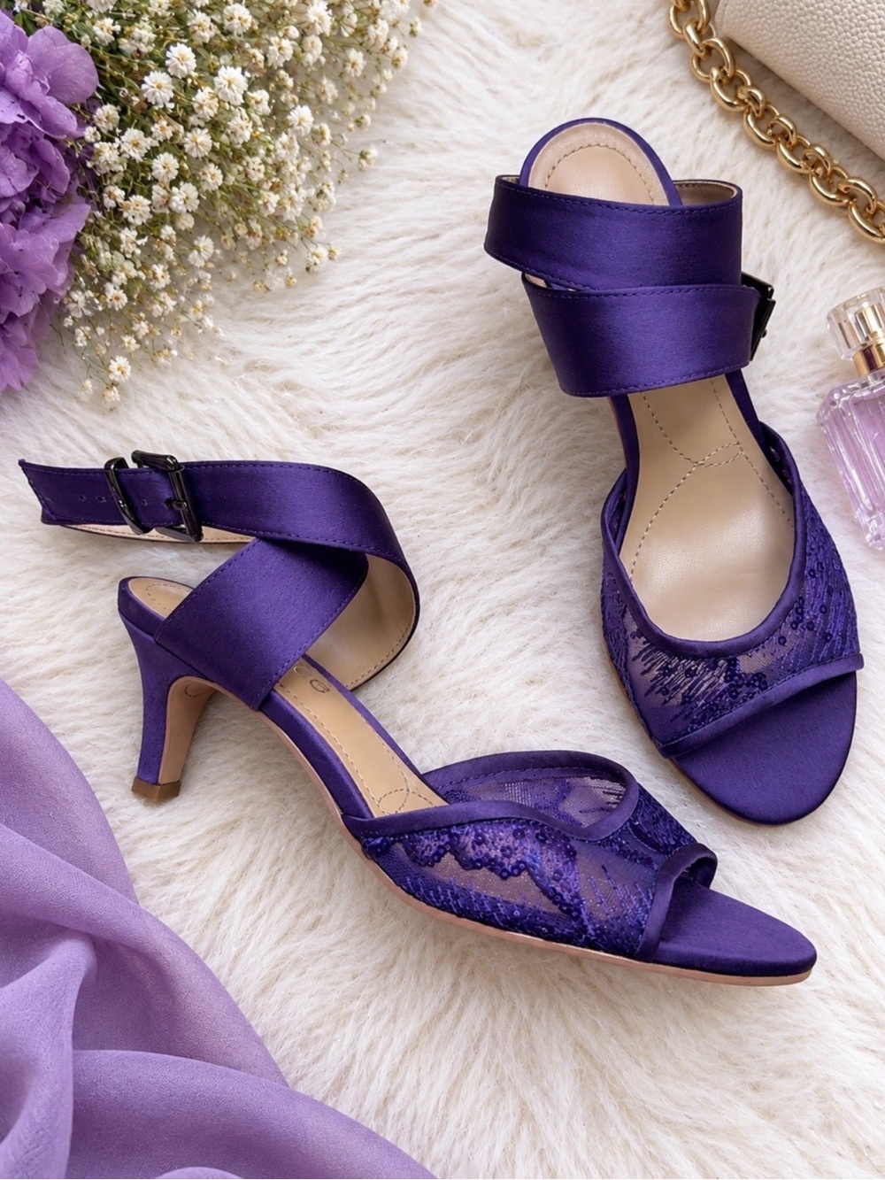 Soncino Lace Satin Dress Sandal